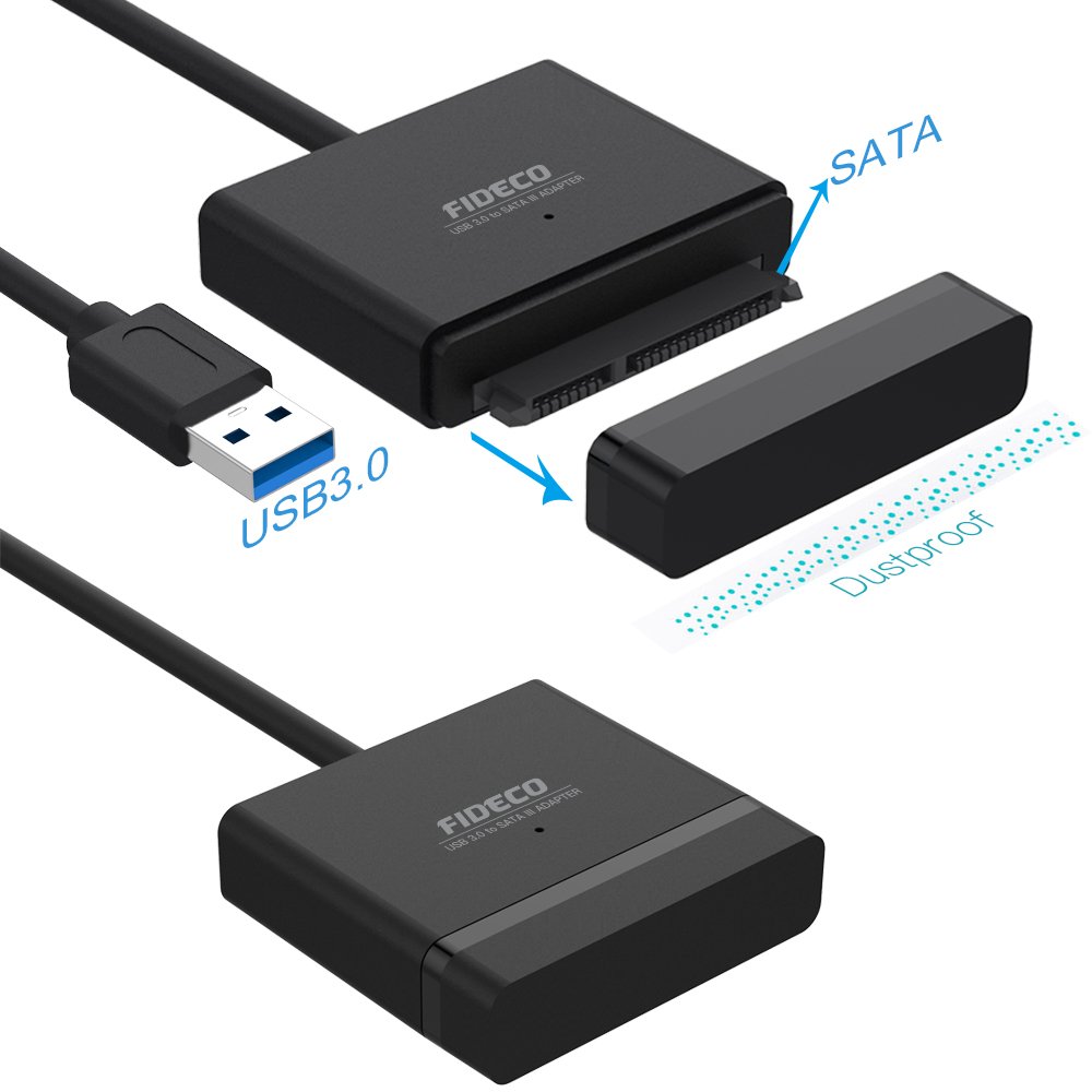 USB 3.0 SATA Cable, FIDECO USB 3.0 to SATA Adapter Cable Hard Drive Converter Support UASP SATA III