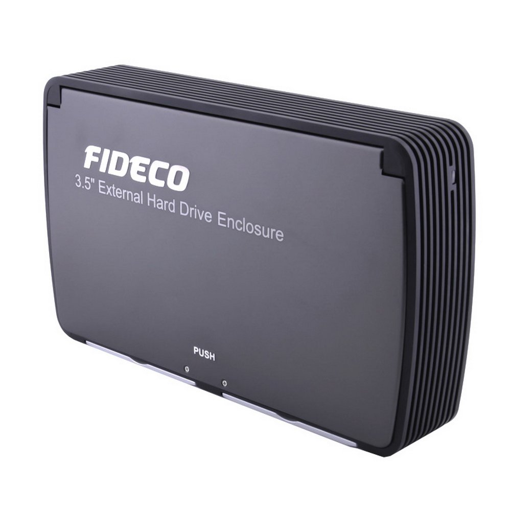 FIDECO USB 3.0 Serial SATA Hard Drive Enclosure w/ Fan for PC Windows Mac OS